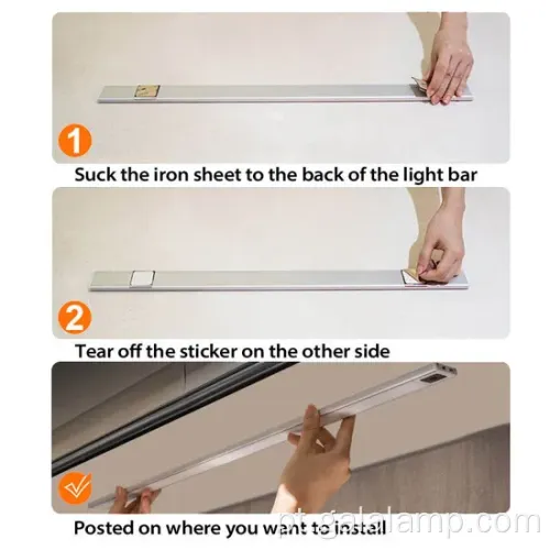 Luz LED magnética sem fio para armários e armários